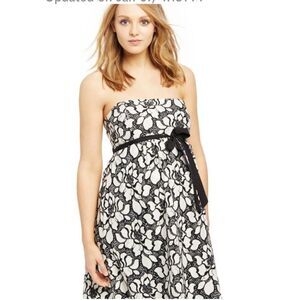 Motherhood Maternity‎ Strapless Dress Lace Floral Black/White Size Small